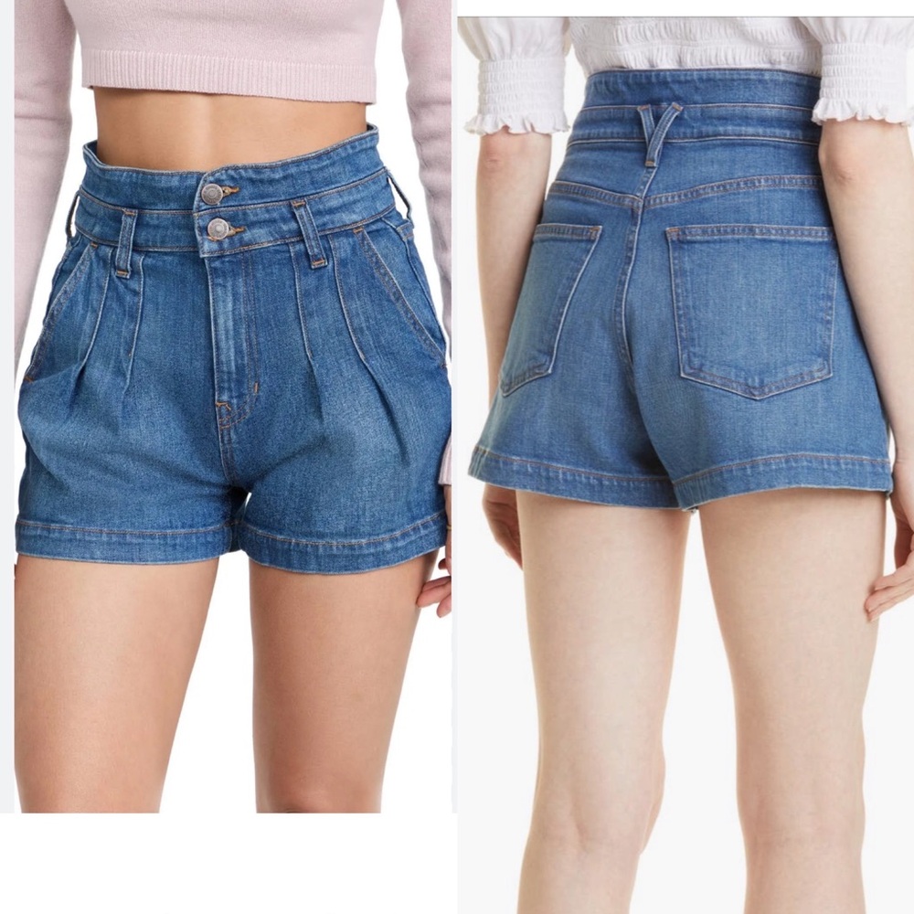Veronica Beard Jeans Jaylen Short High Rise Womens Size 32 / 14 Blue Denim NEW